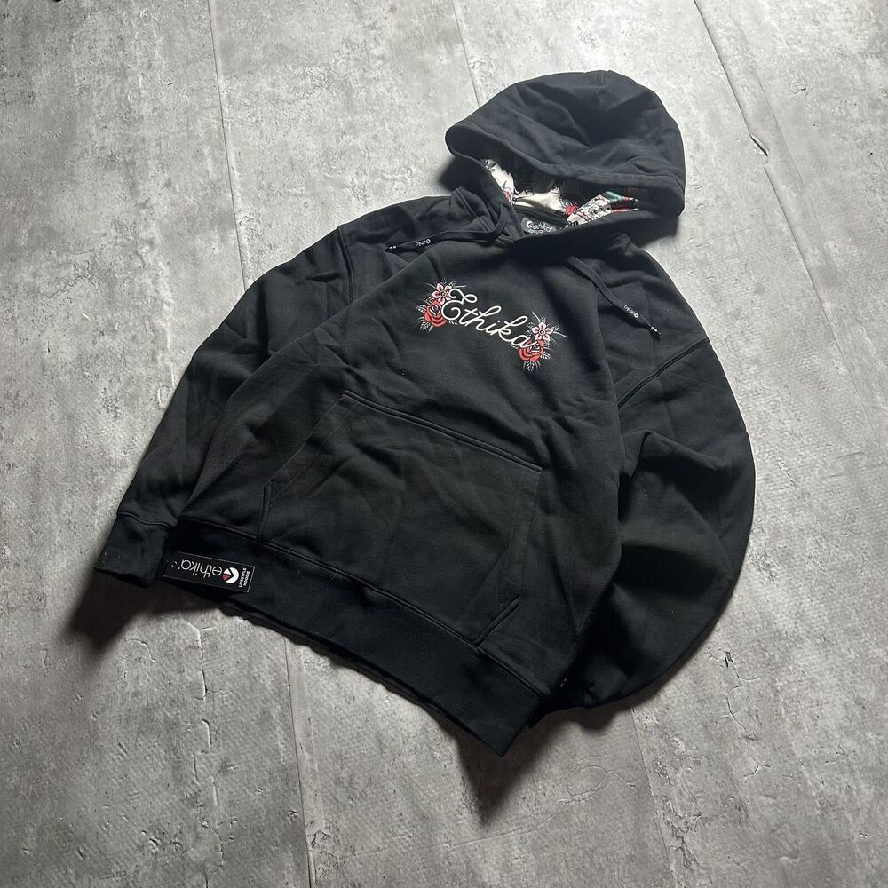 NWT Ethika Y2K Tattoo Flash Print Hoodie Black Small